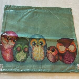 Colorful Owl Print Cushion Cover